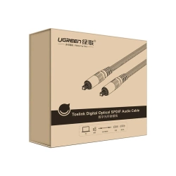 Kabel Optyczny Audio UGREEN Toslink Aluminiowy Z Oplotem 1,5m Szary Srebrny 10542