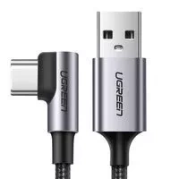 Ugreen US284 50942 USB-A (straight) / USB-C (angled) cable 3A 2m - gray