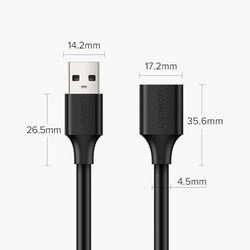 Ugreen Verlängerungskabel USB (männlich) - USB (weiblich) 2.0 480Mbps 1,5m schwarz (US103)