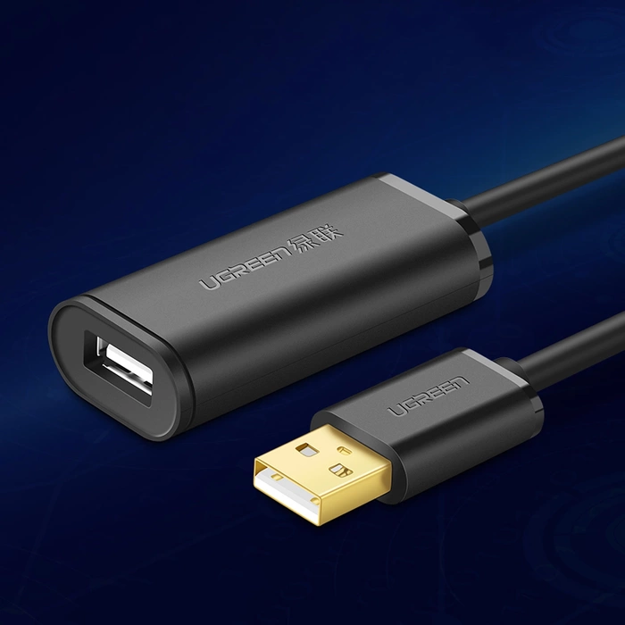 Ugreen kabel aktiv USB-A (Stecker) - USB-A (Buchse) USB 2.0 480Mbps Verlängerungskabel 25m schwarz (US121)