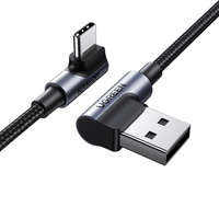 Ugreen 90° abgewinkeltes Kabel USB C - USB 2.0 480Mbps 3A 3m schwarz (US176)