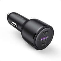 Ugreen car charger 2x USB Type C / 1x USB 69W 5A Power Delivery Quick Charge black (20467)