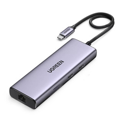 Multifunctional 5-in-1 HUB USB-C - HDMI 1.4 / 3 x USB-A / USB-C PD 100W Ugreen CM511 - gray