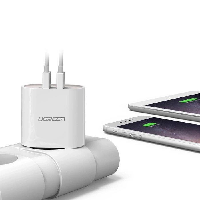 Ugreen Charger with Cable 2x USB 2.4 A white (CD104 20384)