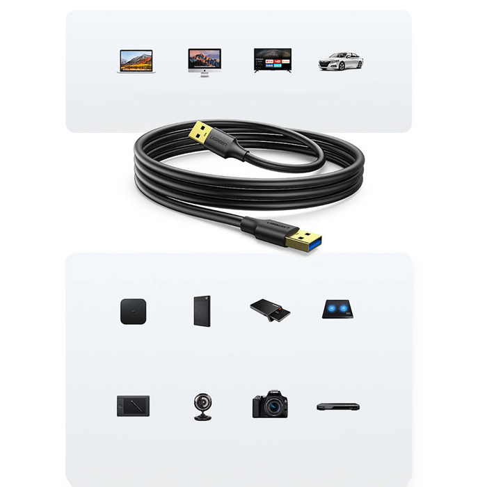 Ugreen kabel przewód USB 3.2 Gen 1 3m czarny (US128 90576)