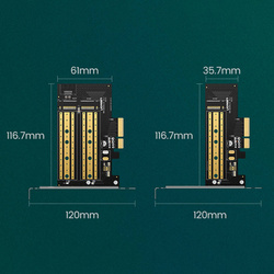 Ugreen Erweiterungskartenadapter PCIe 3.0 x4 zu SSD M.2 M-Key / M.2 B-Key schwarz (CM302)