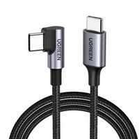 Ugreen US255 USB-C auf gewinkelt USB 2.0 C M/M Rundkabel Aluminium Schale Vernickeln 0.5m Grau Schwarz