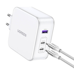 Ladergerät uGREEN 15339 Nexode-Netzwerkadapter, 2xUSB-C, USB-A 3.0, PD3.0, QC4.0, GaN, 140W (Weiß) CD289