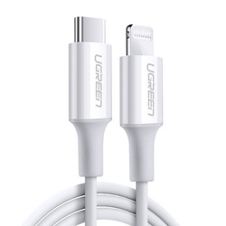 Ugreen kabel przewód MFi USB Typ C - Lightning 3A 0.5 m biały (US171)