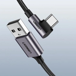 Kabel USB do USB-C kątowy UGREEN US284, 3A , 3m (czarny)