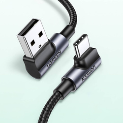 Ugreen 90° abgewinkeltes Kabel USB C - USB 2.0 480Mbps 3A 3m schwarz (US176)