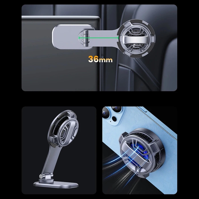 Ugreen CD380 Magnethalter mit induktivem Ladegerät für Tesla-Auto – Grau