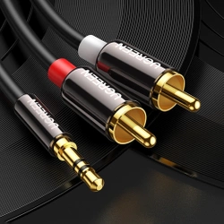 Jack to 2RCA (Cinch) cable UGREEN AV116 3.5mm 1m (black)