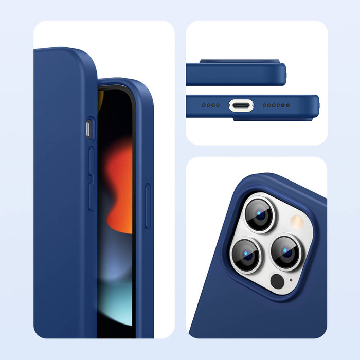 Ugreen Protective Silicone Case rubber flexible silicone case cover for iPhone 13 Pro Max blue