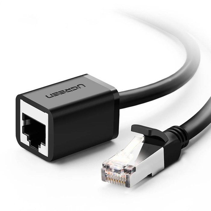 Ugreen Verlängerungskabel Ethernet RJ45 Cat 6 FTP 1000Mbps 1m Schwarz (NW112 11279)