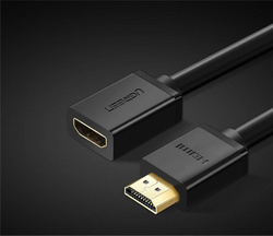 Ugreen kabel przewód przedłużacz HDMI (żeński) - HDMI (męski) 19 pin 1.4v 4K 60Hz 30AWG 2m czarny (10142)