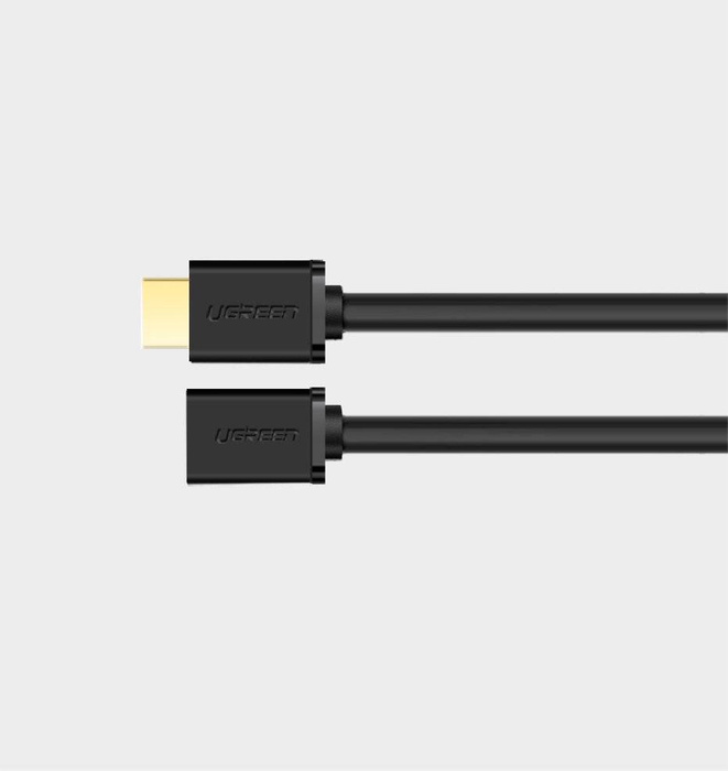 Ugreen kabel przewód przedłużacz HDMI (żeński) - HDMI (męski) 19 pin 1.4v 4K 60Hz 30AWG 2m czarny (10142)