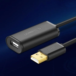 Ugreen kabel aktywny przedłużacz USB-A (męski) - USB-A (żeński) USB 2.0 480Mb/s 25m czarny (US121)