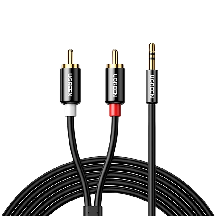 Przewód Jack do 2RCA (Cinch) UGREEN AV116 3,5mm  1m (czarny) 10749B