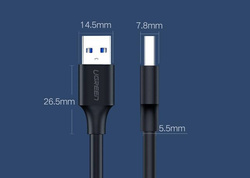 Ugreen cable USB 2.0 cable (male) - USB 2.0 (male) 0.5 m black (US128 10308)