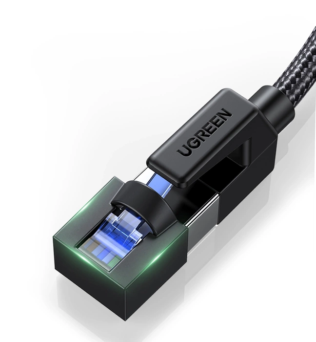 UGREEN NW153 Kabel geflochtenes Netzwerkkabel, Ethernet RJ45, Kat.8, F/FTP, 1,5m (schwarz)