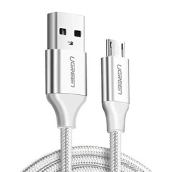 UGREEN QC 3.0 2.4A Micro-USB-Kabel 1m weiß UGREEN QC 3.0 2.4A Micro-USB-Kabel 1m (weiß) in Nylongeflecht