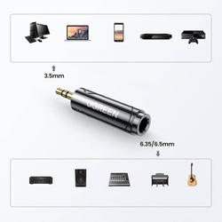 Ugreen audio adapter adapter from 3.5mm (male) to 6.35mm mini jack (female) grey (AV168)