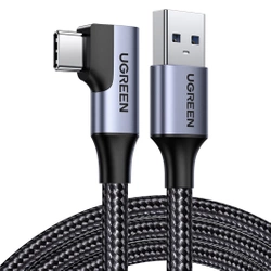 Kabel USB auf USB-C, gewinkelt UGREEN US385, 3A, 1m (schwarz)