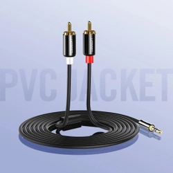 Przewód Jack do 2RCA (Cinch) UGREEN AV116 3,5mm  1m (czarny) 10749B