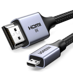 Cable adapter micro HDMI - HDMI 2.1 8K 2m Ugreen HD164 - gray