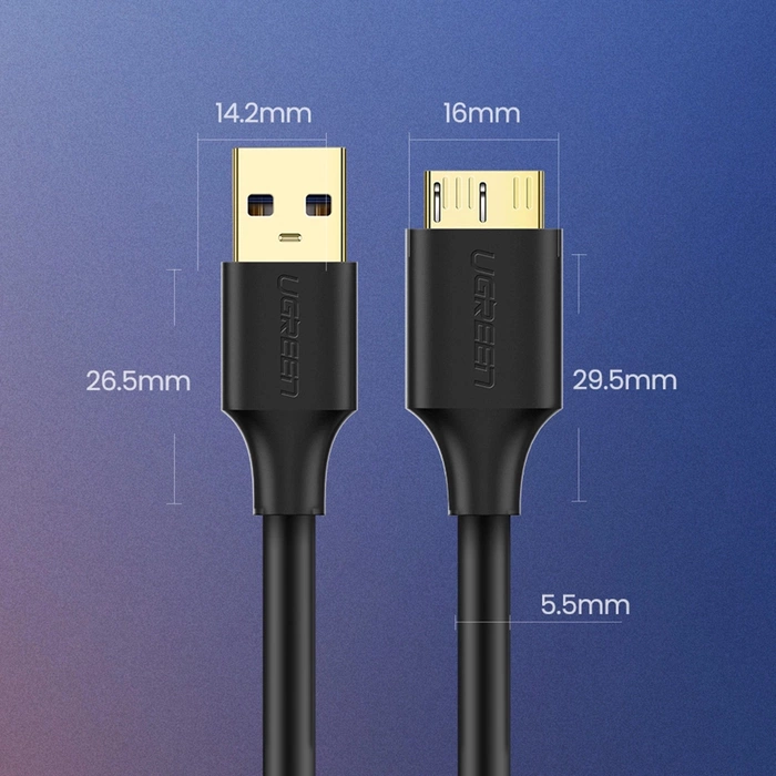 Kabel USB 3.0 - micro USB 3.0 UGREEN 0.5m (schwarz)