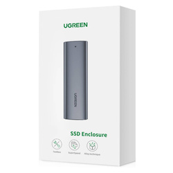 Ugreen kieszeń na dysk obudowa dysku twardego M.2 B-Key SATA 3.0 5Gbps szary + kabel USB Typ C (CM400)