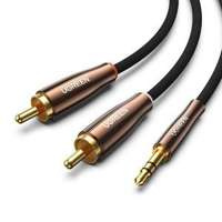 UGREEN AV170 Kabel 2x RCA (Cinch) Buchse 3,5mm, 3m (schwarz)