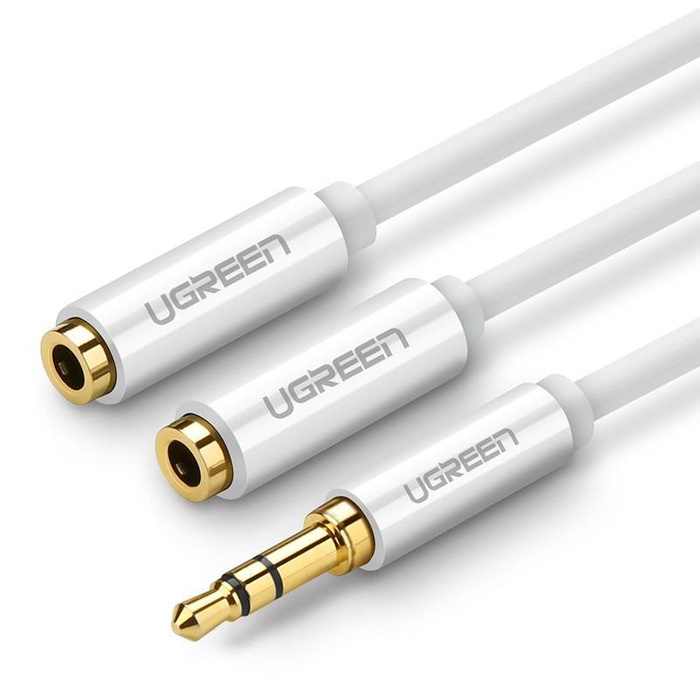 UGREEN Audio-Verteiler AUX-Buchse 3.5mm AV123 25cm Weiß