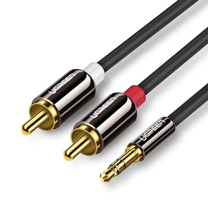 Ugreen kabel przewód audio 3,5 mm mini jack - 2RCA 5m czarny (AV116)