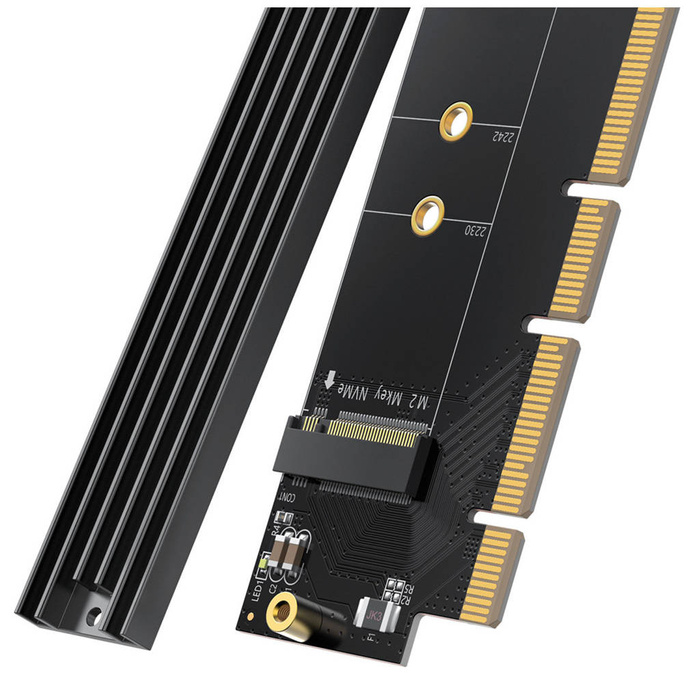 Ugreen karta rozszerzeń adapter PCIe 4.0 x16 do M.2 NVMe M-Key czarna (CM465)