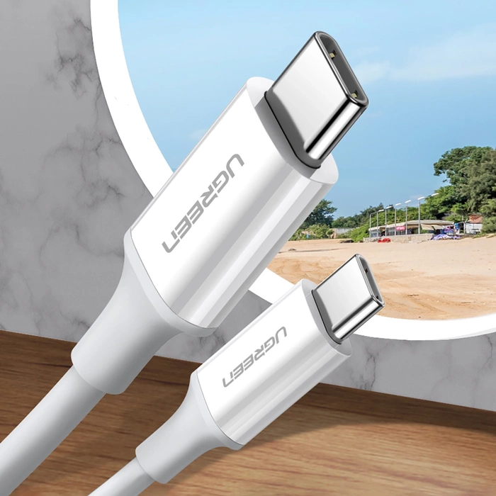 Kabel USB-C do USB-C UGREEN US264, 60W, 0.5m (biały)