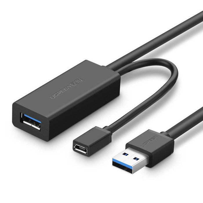 Ugreen aktywny kabel przedłużacz USB 3.2 Gen 1 (USB 3.0, USB 3.1 Gen 1) 10m czarny (US175)