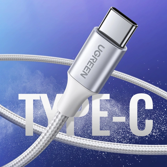 Cable UGREEN USB-A USB-C QuickCharge 3.0 With Aluminum Plug Nickel-plated 2m White