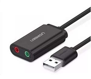 UGREEN 15cm USB external sound card (black) US205