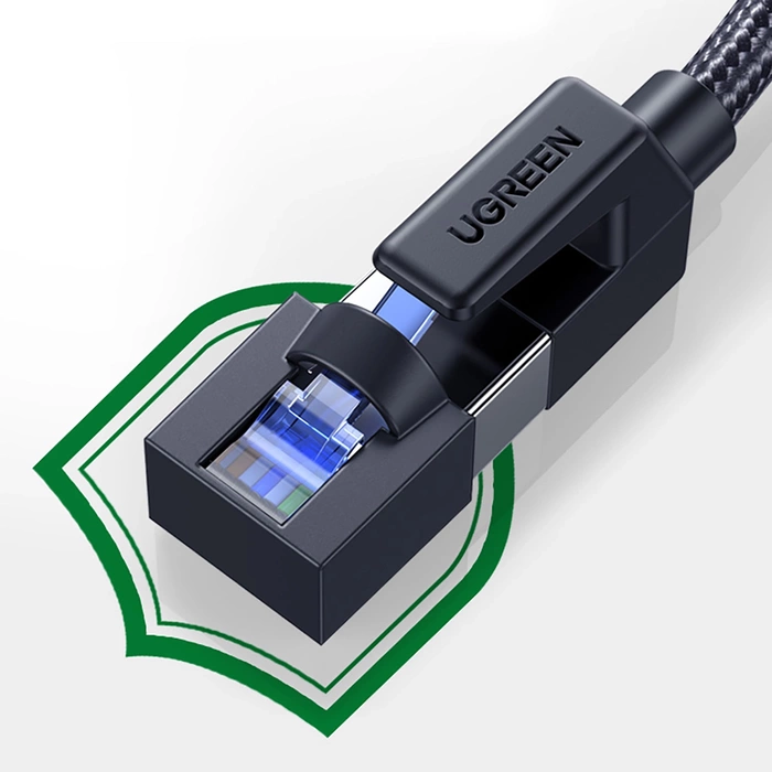 UGREEN NW153 Kabel geflochtenes Netzwerkkabel, Ethernet RJ45, Kat.8, F/FTP, 1,5m (schwarz)