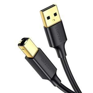 UGREEN US135 Kabel USB 2.0 A-B do drukarki, pozłacany, 1.5m (czarny) 10350B