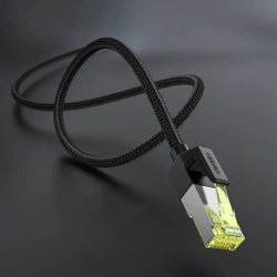 UGREEN NW150 Kabel geflochtenes Netzwerkkabel, Ethernet RJ45, Kat.7, F/FTP, 1m (schwarz)