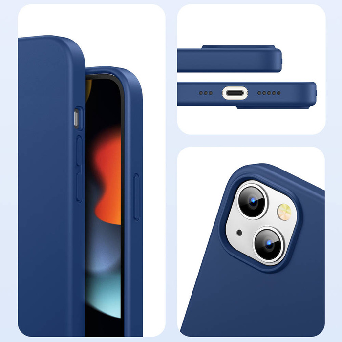 Ugreen Protective Silicone Case Rubber Flexible Silicone Cover iPhone 13 Blau