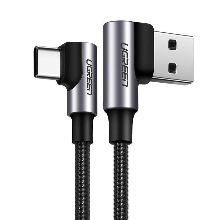 Kabel USB auf USB-C, gewinkelt UGREEN US176, 3A, 2m (schwarz)