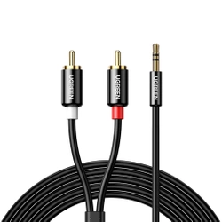 Przewód Jack do 2RCA (Cinch) UGREEN AV116 3,5mm  1m (czarny) 10749B