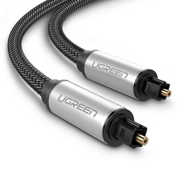 UGREEN Toslink Audio Optisches Kabel Aluminium geflochten 3m Grau Silber