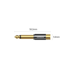 Ugreen przejściówka adapter jack 6,35 mm (męski) na RCA (żeński) złoty (AV169 80731)