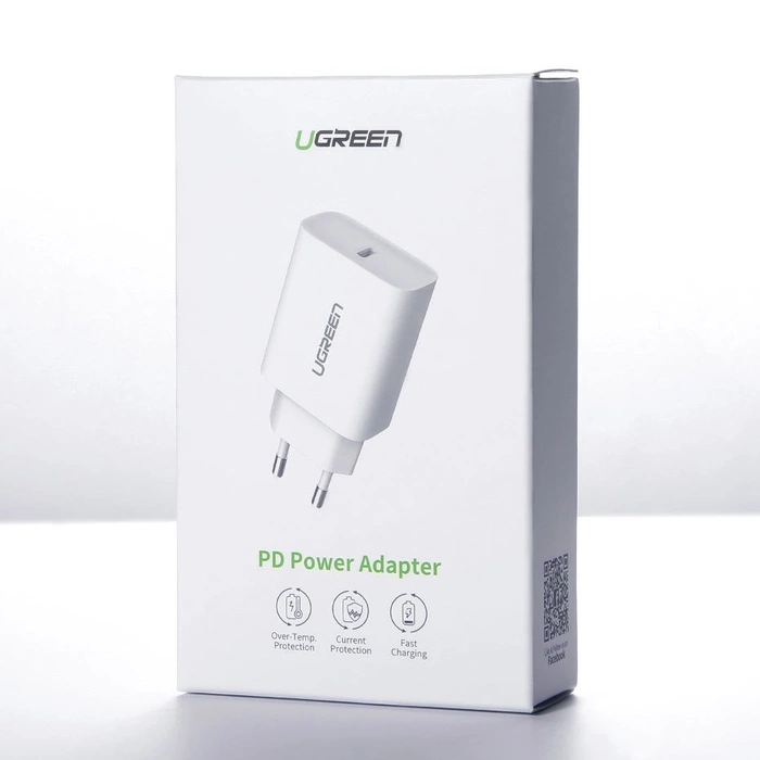 Ładowarka sieciowa UGREEN CD137, 20W, PD 3.0, USB-C (biała)