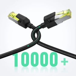 UGREEN NW150 Kabel geflochtenes Netzwerkkabel, Ethernet RJ45, Kat.7, F/FTP, 1m (schwarz)